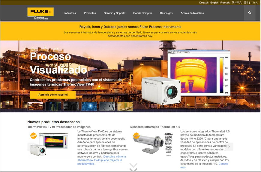 Fluke Process Instruments estrena sus sitios web en Español y Francés para servir mejor a su base mundial de clientes